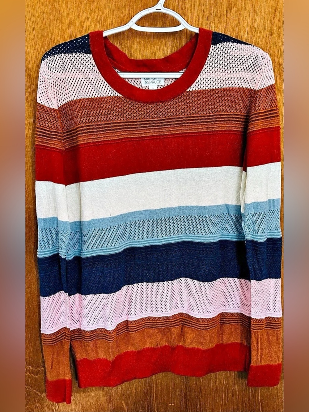 Market & Spruce Striped Sweater in Multi Size Large